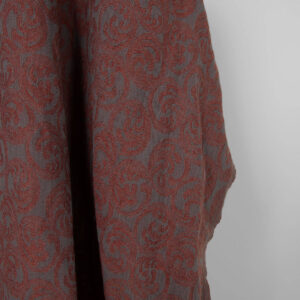 Praná ľanovo-bavlnená tkanina sivohnedý žakár