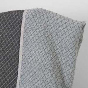 Ľanovo-bavlnená látka diamantový žakár praná