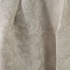 Ľanovo-bavlnená žakárová tkanina béžová s kvetmi