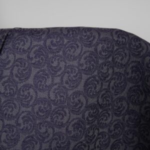 Ľanovo-bavlnená tkanina sivý a kobaltovo modrý žakár