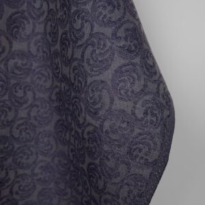 Ľanovo-bavlnená tkanina sivý a kobaltovo modrý žakár