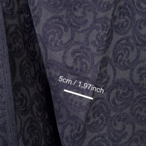 Ľanovo-bavlnená tkanina sivý a kobaltovo modrý žakár