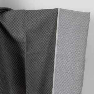 Ľanovo-bavlnená látka sivý kosoštvorcový žakár