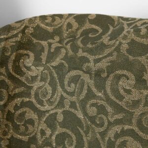 Ľanovo-bavlnená tkanina zelená a prírodná žakárová zlatý lurex