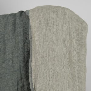 Praná ľanová látka sivo-modrá farba obojstranná