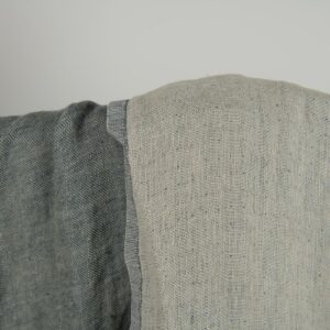 Praná ľanová látka sivo-modrá farba obojstranná