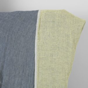 Ľanová látka sivo-žltá obojstranná praná