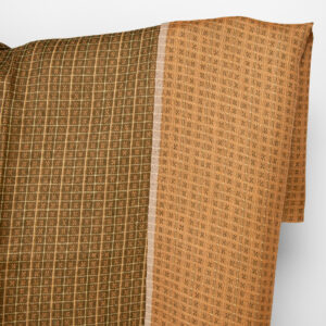 Ľanová látka obojstranná hnedé a ílové kocky