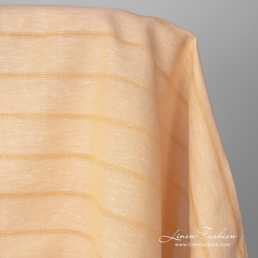 Very lightweight and thin whitish yellow linen cotton fabric