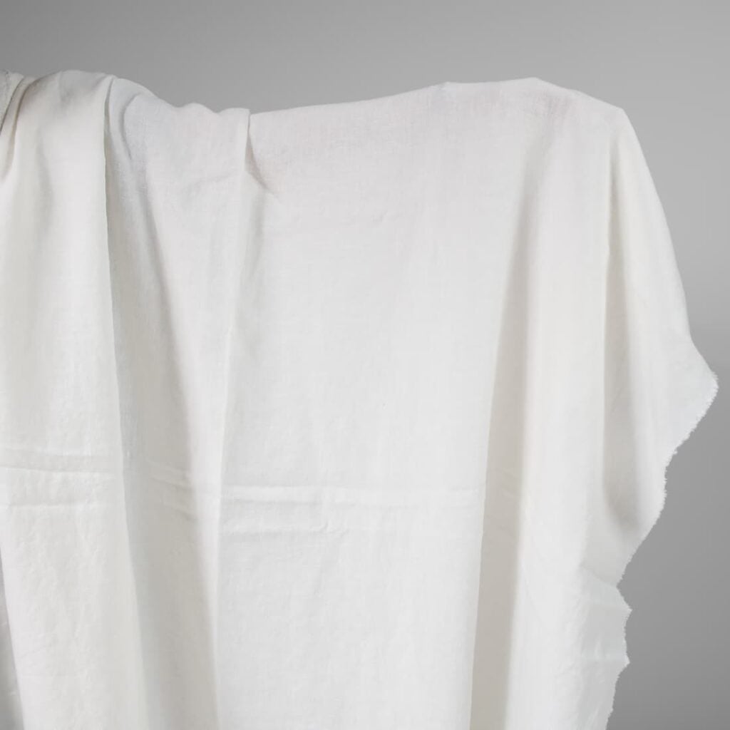 Washed heavy linen fabric off-white colour