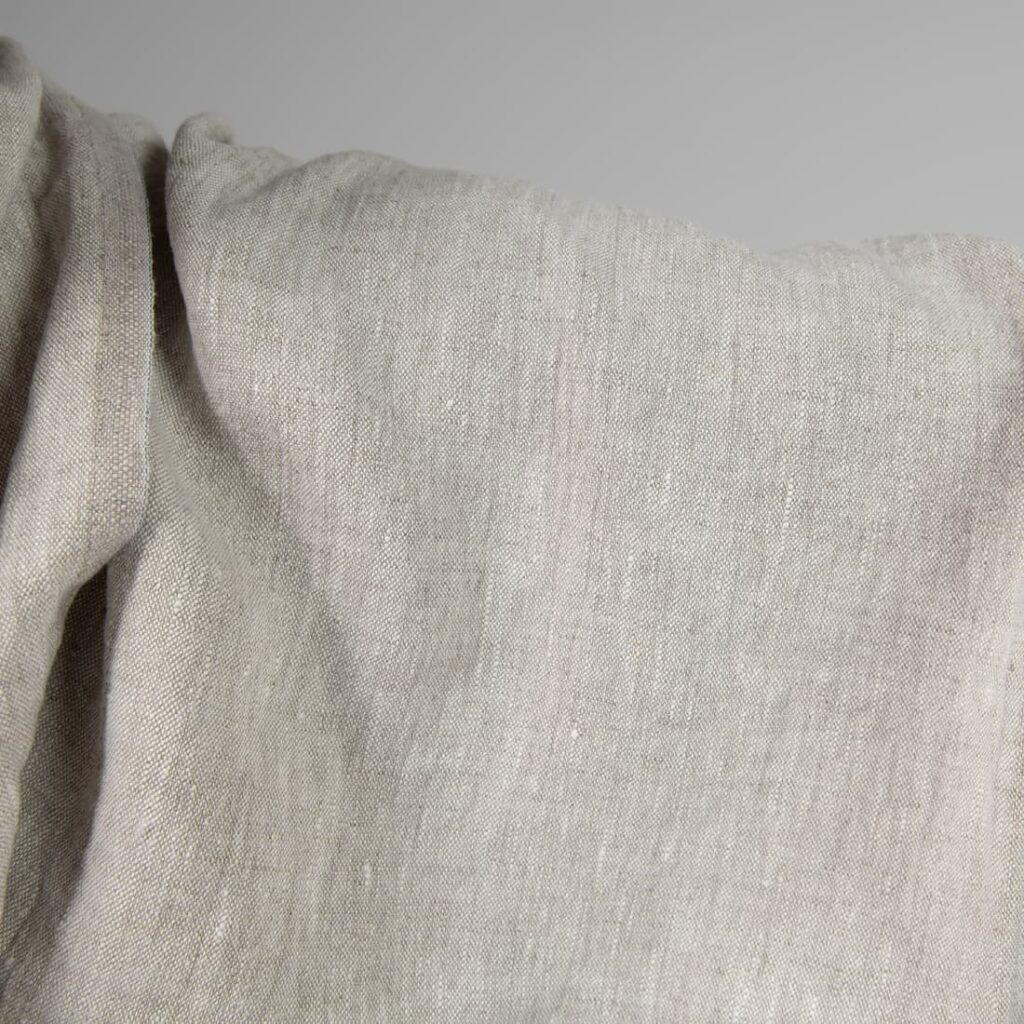 Washed heavy linen fabric beige colour product photo