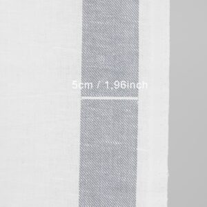 Úzka ľanovo-bavlnená tkanina bielej farby so sivými pruhmi