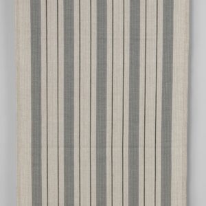 Úzka ľanovo-bavlnená látka béžová so sivými pruhmi keprová