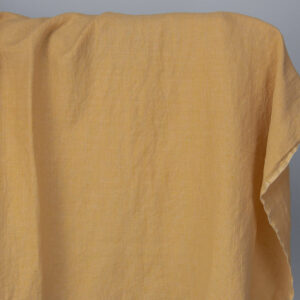 Praná ľanovo-bavlnená tkanina v žlto-pieskovom drobnom vzore