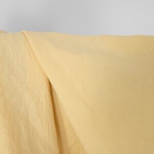 Praná ľanovo-bavlnená látka svetložltá
