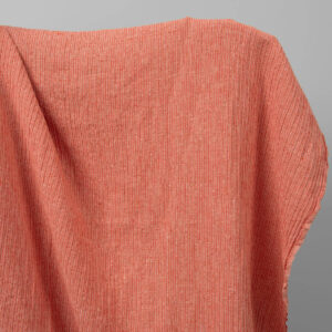 Praná ľanovo-bavlnená tkanina v červeno-bielych prúžkoch