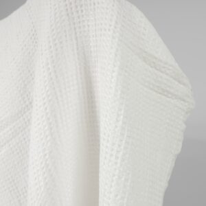 Praná ľanovo-bavlnená látka smotanová vafľová