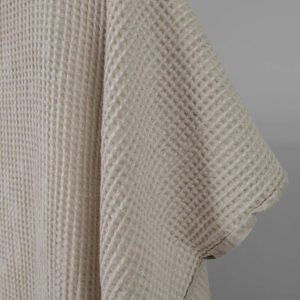 Praná ľanovo-bavlnená látka béžová vafľová