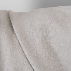 Ľanovo-bavlnená látka svetlá béžovo-sivá melanž praná