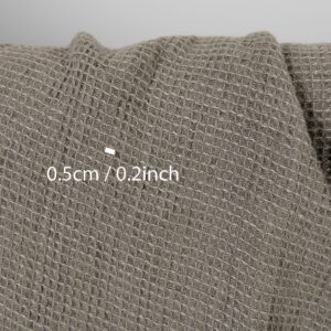 Ľanovo-bavlnená látka béžovo-sivá vafľová praná