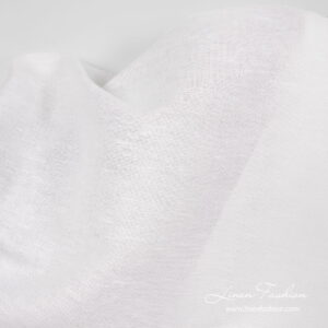Linen cotton fabric optical white close up detail