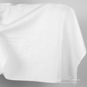 Ľanovo-bavlnená tkanina biela v keprovej väzbe