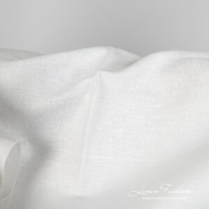 Ľanovo-bavlnená tkanina biela v keprovej väzbe