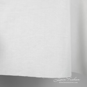 Ľanovo-bavlnená tkanina biela v keprovej väzbe