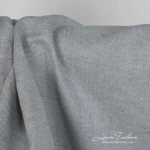 Ľanovo-bavlnená tkanina modrosivá keprová väzba