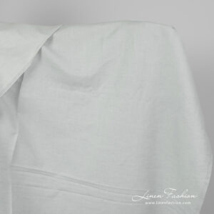 Ľanovo-bavlnená tkanina modrozelená keprová väzba