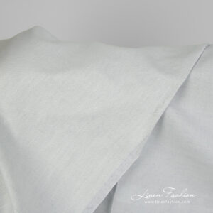 Ľanovo-bavlnená tkanina modrozelená keprová väzba