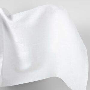 Ľanovo-bavlnená tkanina žiarivo biely károvaný vzor