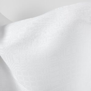 Ľanovo-bavlnená tkanina žiarivo biely károvaný vzor