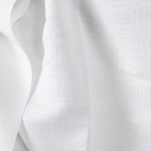 Ľanovo-bavlnená tkanina žiarivo biely károvaný vzor