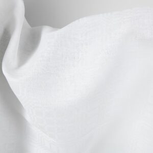 Ľanovo-bavlnená tkanina žiarivo biely károvaný vzor