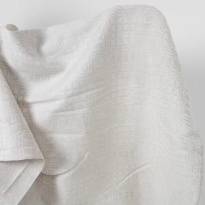 Ľanovo-bavlnená látka v svetlobéžových kockách