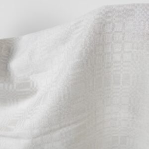 Ľanovo-bavlnená látka v svetlobéžových kockách