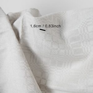 Ľanovo-bavlnená látka v svetlobéžových kockách