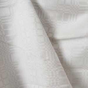 Ľanovo-bavlnená látka v svetlobéžových kockách