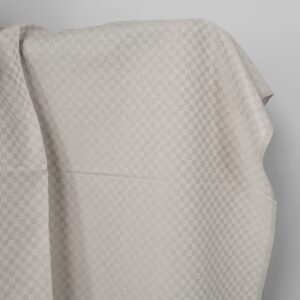 Ľanovo-bavlnená látka biela a prírodná keprové kocky