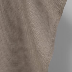Linen cotton fabric light linen grey colour waffle edge