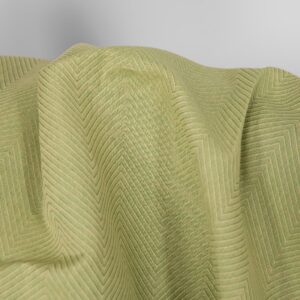 Ľanovo-bavlnená látka zelená a žltá rybia kosť