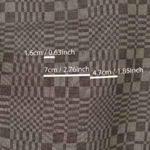 Ľanovo-bavlnená látka tmavohnedá a béžová keprové kocky