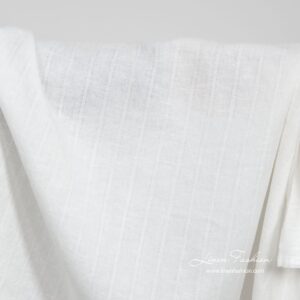 Biela praná ľanovo-bavlnená tkanina