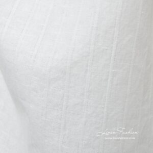 Biela praná ľanovo-bavlnená tkanina