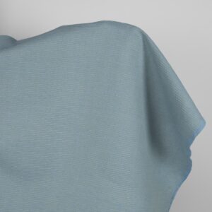 Ľanovo-bavlnená látka svetlomodrá a zelená vafľová