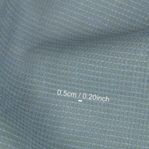 Ľanovo-bavlnená látka svetlomodrá a zelená vafľová