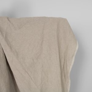 Praná ľanovo-bavlnená tkanina bielo-béžový mix