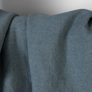 Ľanovo-bavlnená látka zeleno-modrá melanž praná