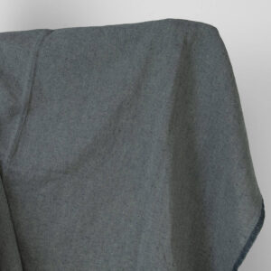 Ľanovo-bavlnená tkanina zeleno-tmavomodrá melanž praná